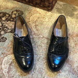 Bally Glossy Black Leather Dress Shoes